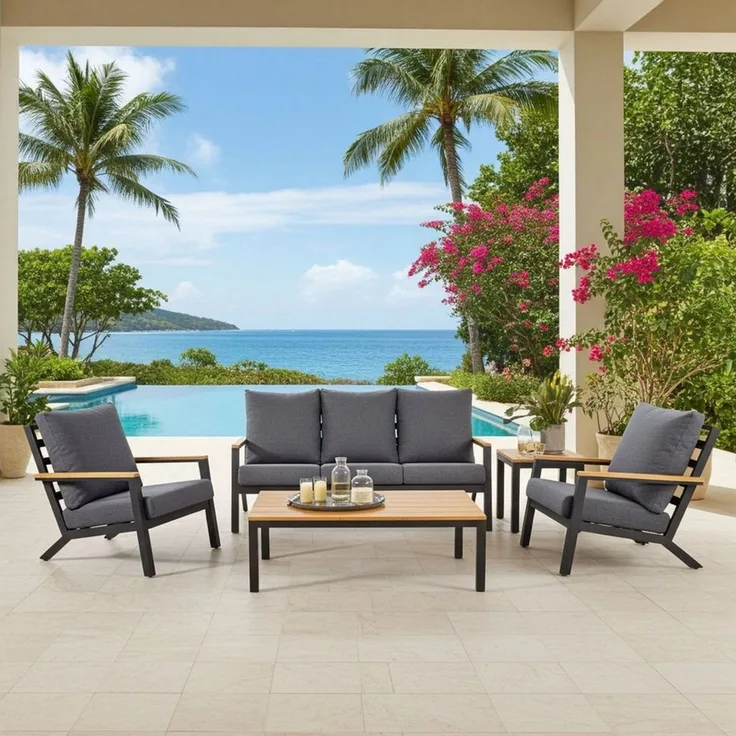 Lesli Living Gartenlounge-Set Lesli Living Lounge-Set Donnan anthrazit/grau