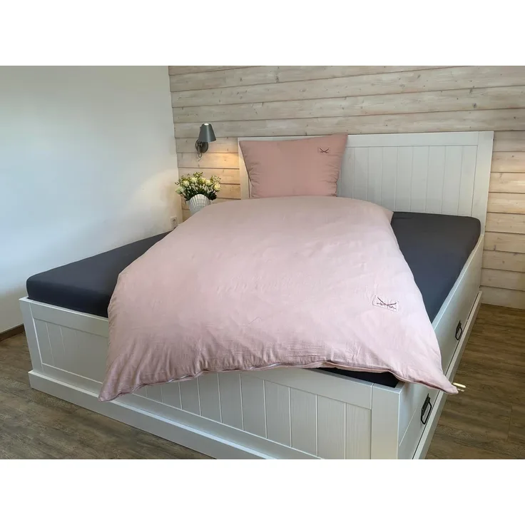 Bettwäsche SANSIBAR Leinen Look BL 135x200 cm rosa Bettbezug Bettzeug