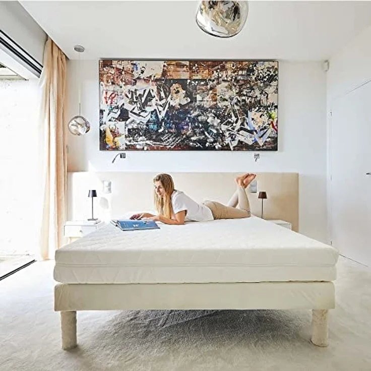 RED DECO Matratze aus Memory-Schaumstoff, 140x190 cm, Giulia Komfort, Flex Plus, perfekte Unterstützung, hohe Festigkeit, sehr atmungsaktiv, 20 cm, Dicke 2 Personen, 5 Komfortzonen, Bezug waschbar – Bild 2