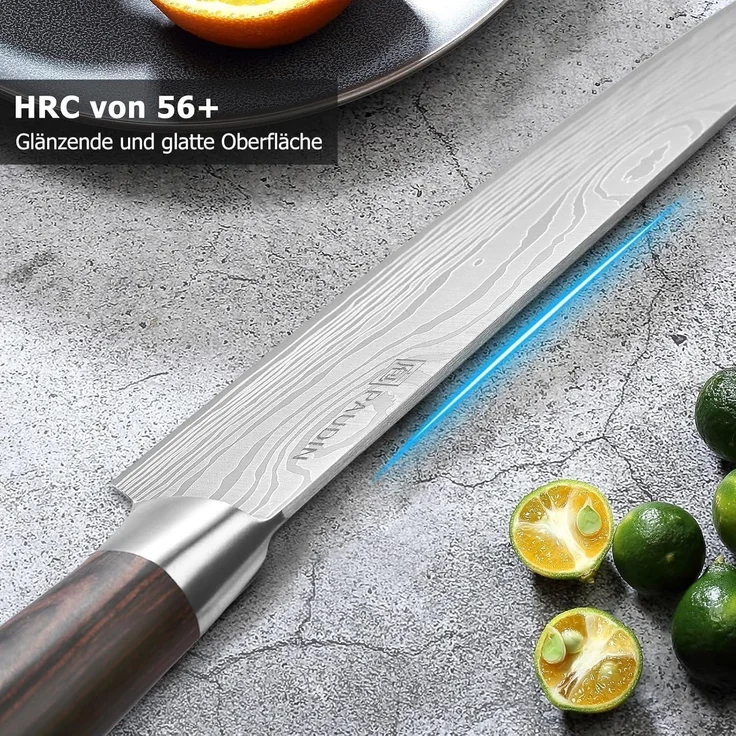 Premium Kochmesser mit Holzgriff 20 cm Küchenmesser Extra Scharfe Messerklinge – Bild 5