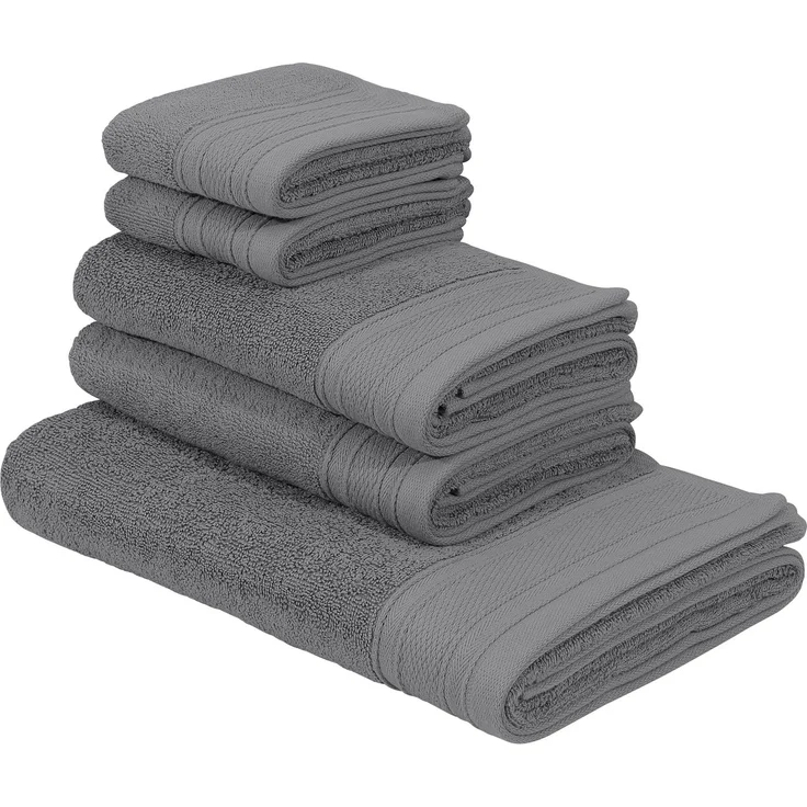 Bruno Banani Handtuch Set Robby, Premium Handtücher, 500 gr/m², Frottier (Set, 5-St), Duschtücher, Handtücher, Gästetücher, (Set, 5-tlg), 100% Baumwolle – Bild 5