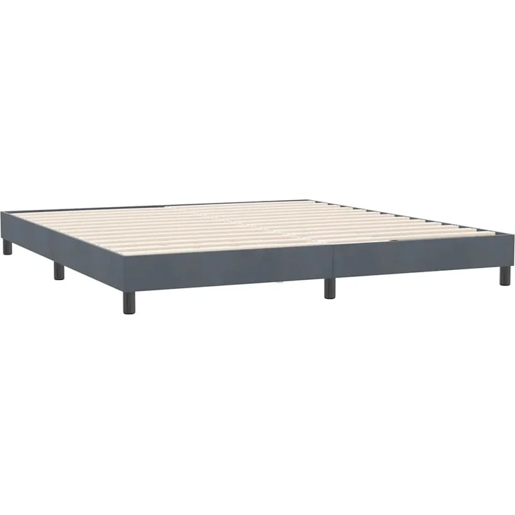 vidaXL Boxspringbett ohne Matratze Dunkelgrau 180x220 cm Samt 3315886 – Bild 6