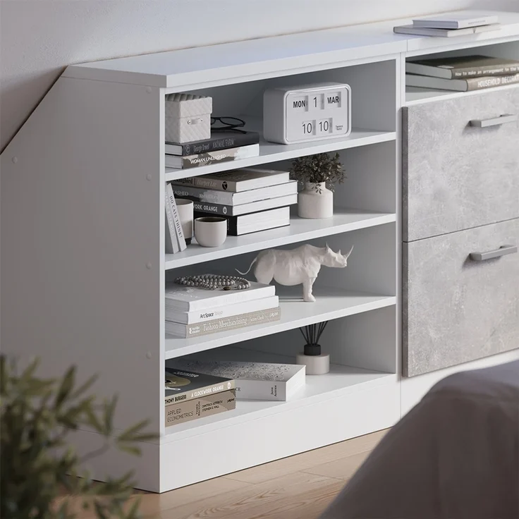 Küchenschrank für Dachschrägen R-Line Weiß 80 cm mit 4 Fächern, Schrankkorpus 60 cm Tiefe Vicco – Bild 4