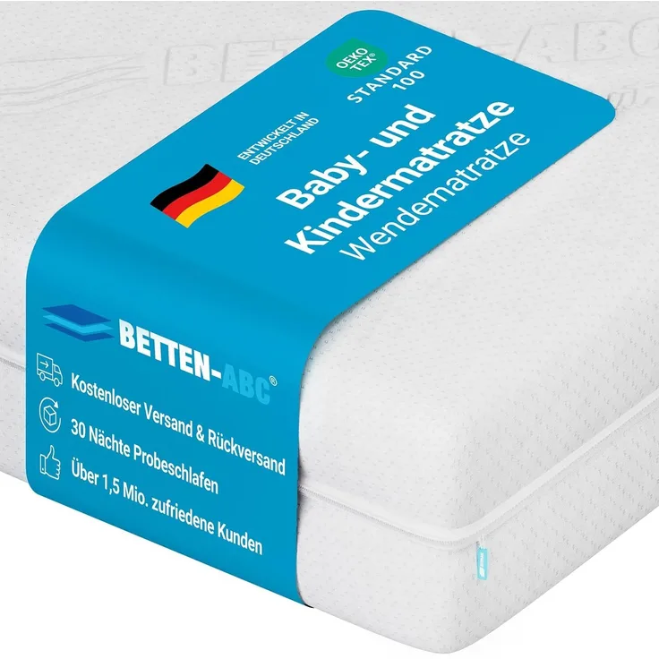 Betten-ABC Junior-Duo – Das Original – Kinder- matratze mit Rundum-Trittkante, Größe: 70x140