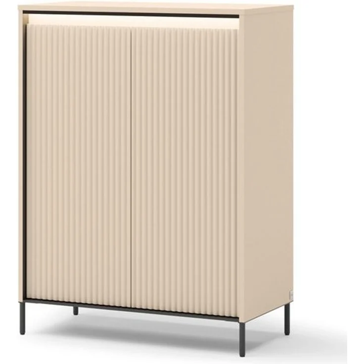 Compleo Kommode mit LED, gerillten Fronten, Modern Elegant Kommode FLORE – Bild 4