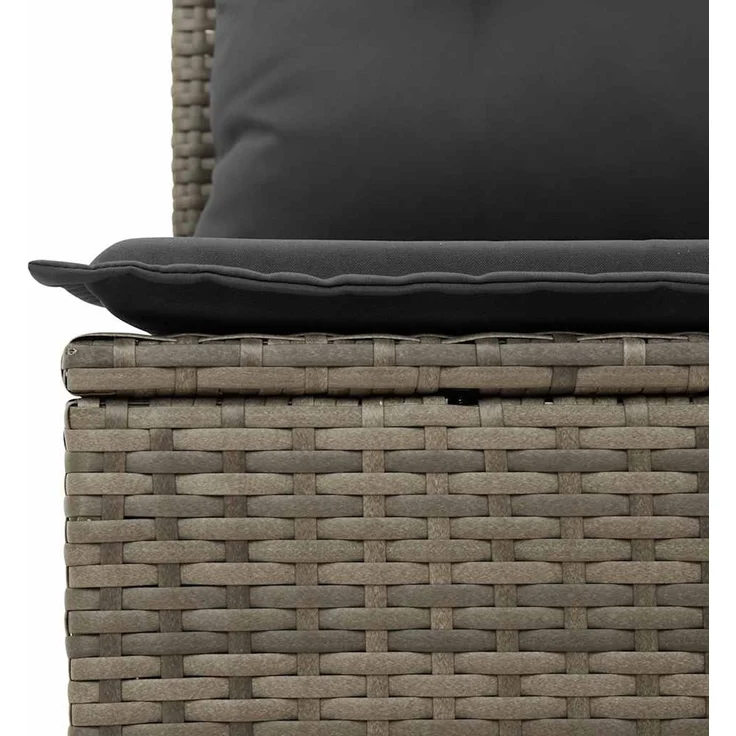 vidaXL 5-tlg. Garten-Sofagarnitur mit Kissen Grau Poly Rattan 3326151 – Bild 9