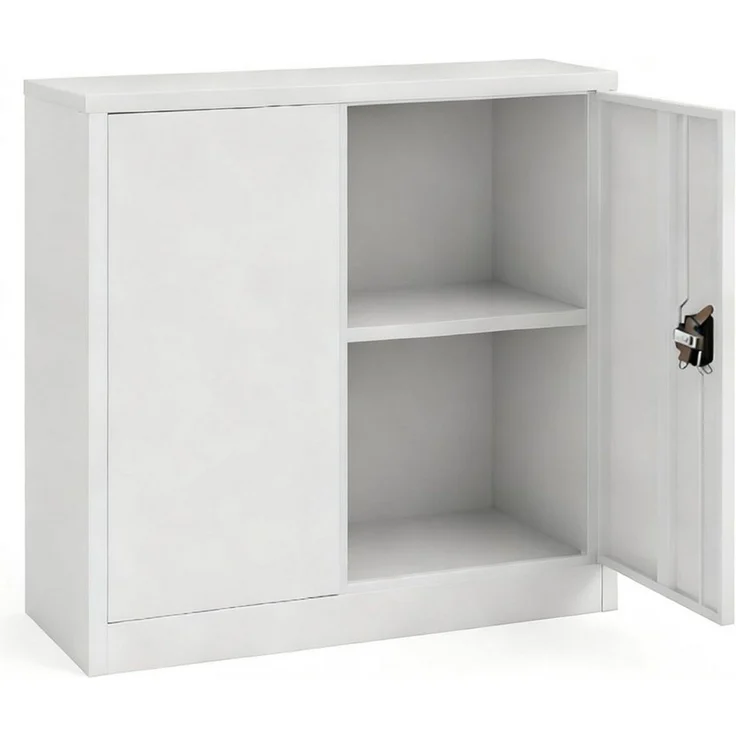 LagerZwei Aktenschrank Stahlschrank 90x90x40 cm (1-St) 3-fach verriegelt, 1 höhenverstellbarer Boden, Flügeltüren 130° – Bild 1