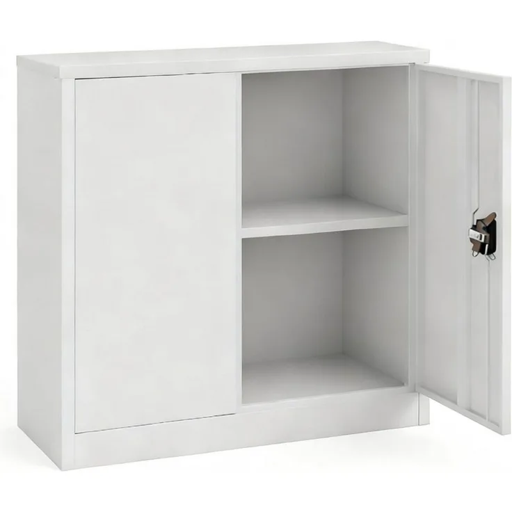 LagerZwei Aktenschrank Stahlschrank 90x90x40 cm (1-St) 3-fach verriegelt, 1 höhenverstellbarer Boden, Flügeltüren 130°