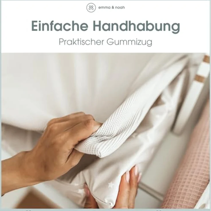 emma & noah Wickelauflagenbezug, 65x50 cm, Baby Wickelauflage für Wickeltisch, Bezug für Wickelunterlagen, 100% Bio-Baumwolle, Hygienisch und Atmungsaktiv (Essential Mint) – Bild 5