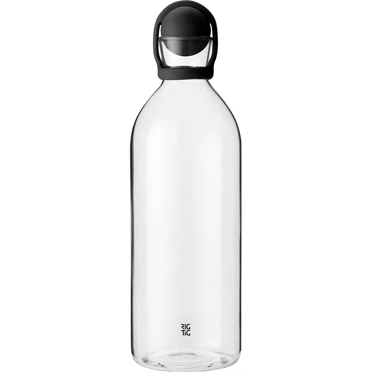 Rig-Tig COOL-IT Wasserkaraffe Black, Karaffe, Wasserbehälter, Glas, Gummi, Schwarz, 1. 5 L, Z00071-7