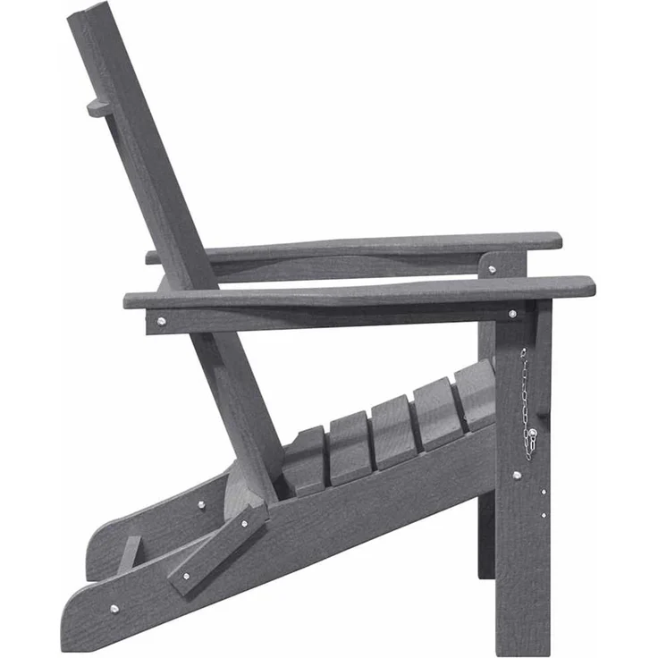 vidaXL Klappbarer Adirondack-Stuhl Hellgrau 80,5 x 74,5 x 92 cm HDPE 42006620 – Bild 4