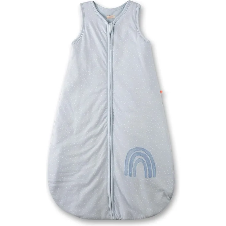 SANETTA Baby-Schlafsack Blau | Praktischer und bequemer Unisex-Schlafsack aus Bio-Baumwolle. Baby-Schlafsack mit Reißverschluss und Regenbogen-Print | Baby Sleeping Bag