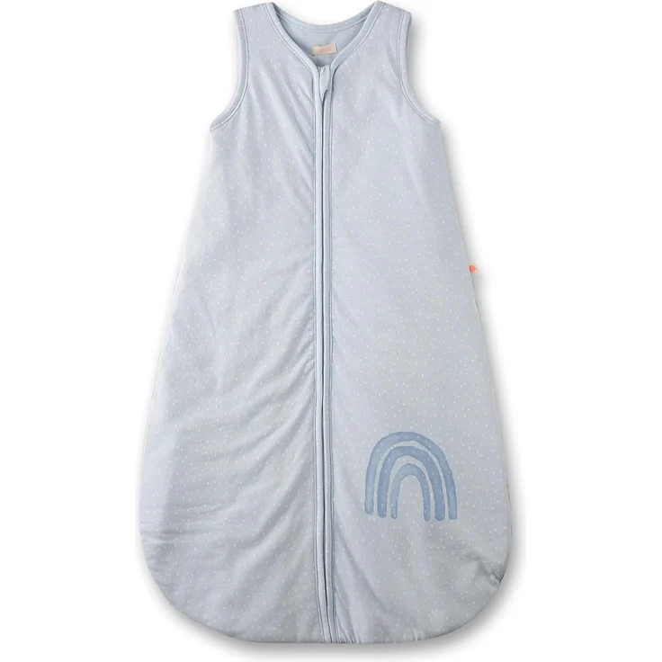 SANETTA Baby-Schlafsack Blau | Praktischer und bequemer Unisex-Schlafsack aus Bio-Baumwolle. Baby-Schlafsack mit Reißverschluss und Regenbogen-Print | Baby Sleeping Bag – Bild 1