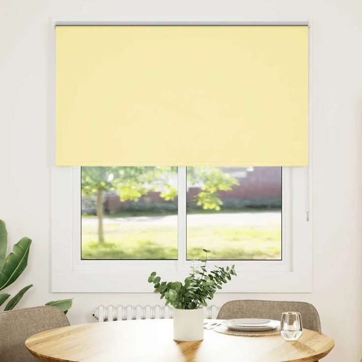 vidaXL Verdunkelungsrollo Gelb 135x150cm Stoffbreite 131,6cm Polyester 4012045 – Bild 1