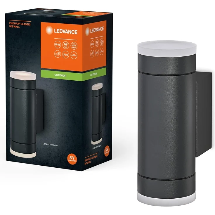 LEDVANCE Endura Classic GU10 IP65 Ive Wandleuchte Dunkelgrau
