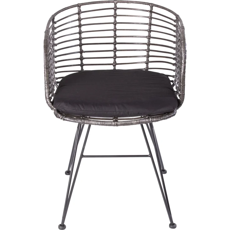 Esszimmerstuhl Rattanstuhl Farbe anthrazit inkl. Sitzkissen NAIROBI 80553351 – Bild 2