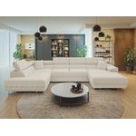 Ecksofa Torezio Bis Cord mit Bettkasten, Schlaffunktion und Einstellbare Kopfstützen (Farbe: Poso 100, Seite: Links)