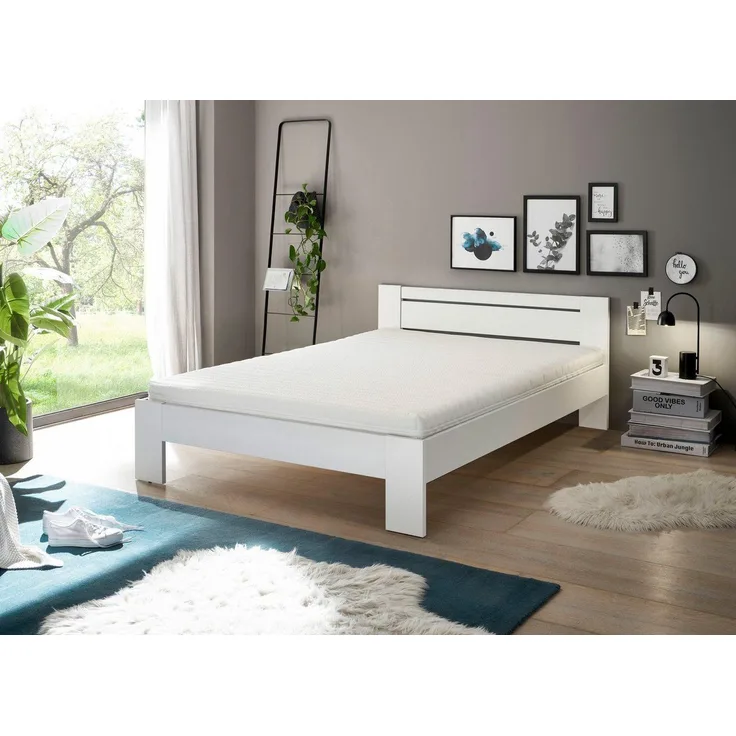Einzelbett CANNES Kinderbett in Weiß Futonbett 140x200 cm ohne Lattenrost
