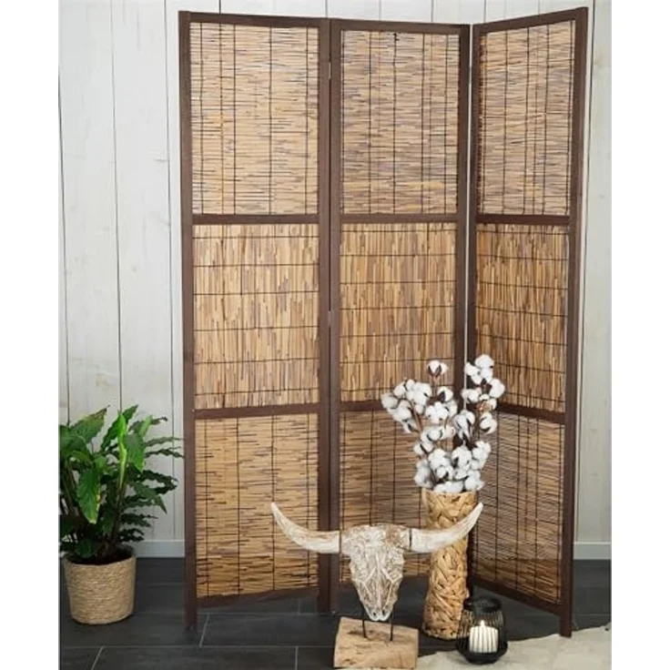 CREEDWOOD Paravent RAUMTEILER "CALA", Schilfrohr, 170x120 cm, Natur Paravent – Bild 3