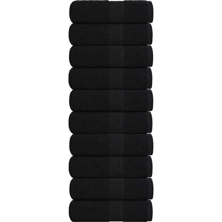 vidaXL Gästetücher FROGN 10 Stk. Schwarz 30x50 cm 360 g/m² 136949 – Bild 1