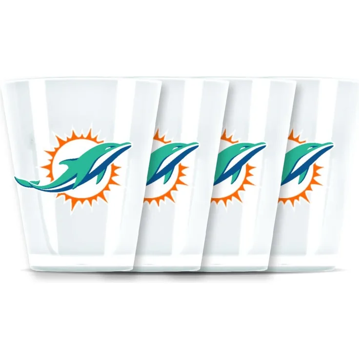 Duck House NFL Miami Dolphins Insulated Acrylic Shot Glass Set of 4