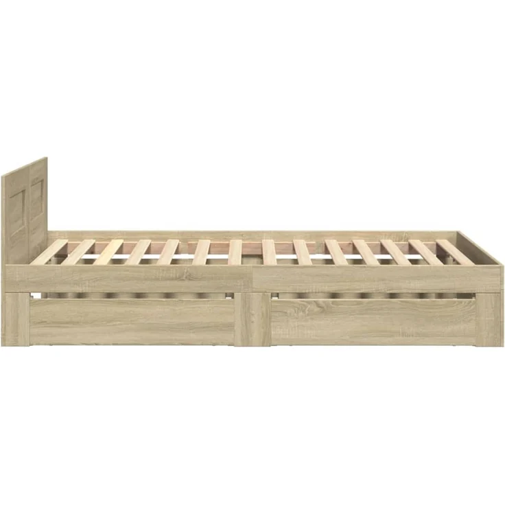 vidaXL Bettgestell mit Kopfteil Sonoma-Eiche 100x200 cm Holzwerkstoff 3295578 – Bild 5