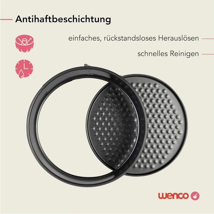 wenco premium Mini-Springform, Rund, Ø 18 cm, Antihaftbeschichtet, Kohlenstoffstahl, Mintgrün (Version 2022) – Bild 2
