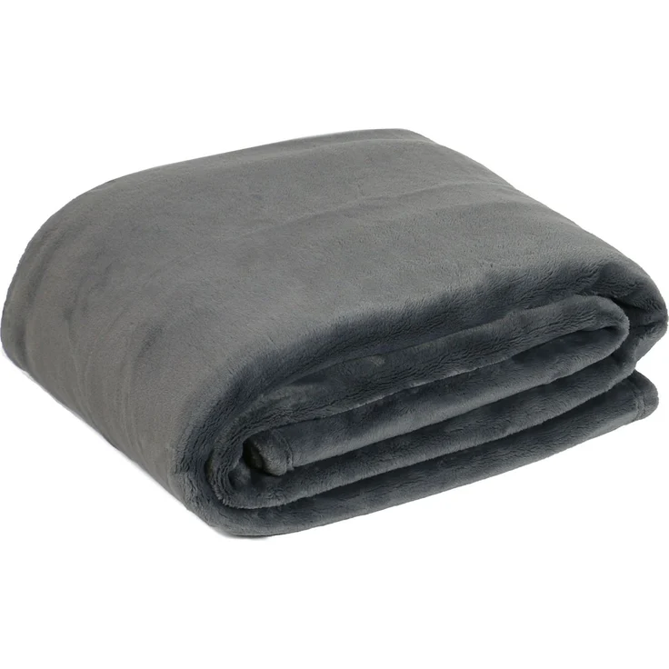 ZOLLNER Kuscheldecke super flauschig, 220x240 cm, dunkelgrau (anthrazit), 100% Polyester – Bild 1