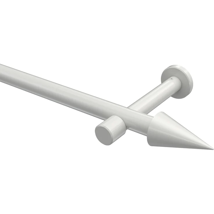 Gardinenstangen-Set Prestige Savio 180 cm, 1-läufig (ohne Ringe), 20 mm Ø Weiß – Bild 1