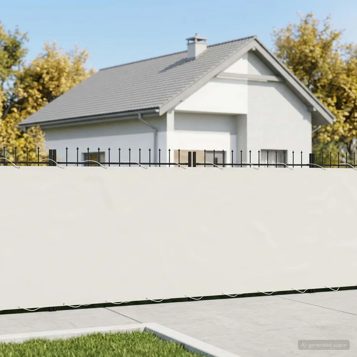 vidaXL Balkon Sichtschutz 150 x 800 cm Polyester Weiß 42036356 – Bild 3
