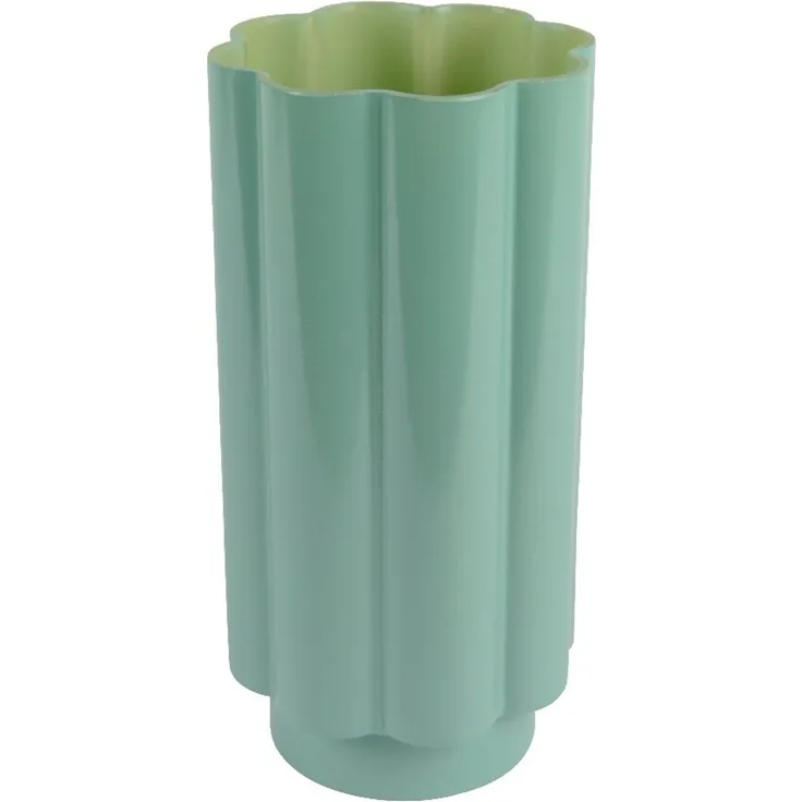 Decoris Vase, Glas hellgrün, 15x30 cm, handgearbeitet