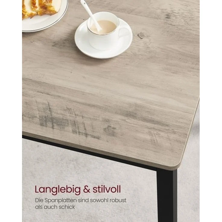 Vasagle Esstisch, Küchentisch-Set, 110 x 70 x 75 cm, mit 2 Bänken je 97 x 30 x 50 cm, Metallgestell, für Küche, Wohnzimmer, Esszimmer, Industrie-Design, von Songmics KDT070 – Bild 5