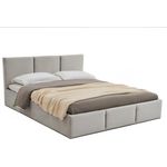 Home Collective Polsterbett Stauraumbett 120x200, 140x200, 160x200, 180x200 cm mit Kopfteil, 160×200 cm, mit Gasdruckfeder, Metallrahmen, Samtpolsterung, Grau