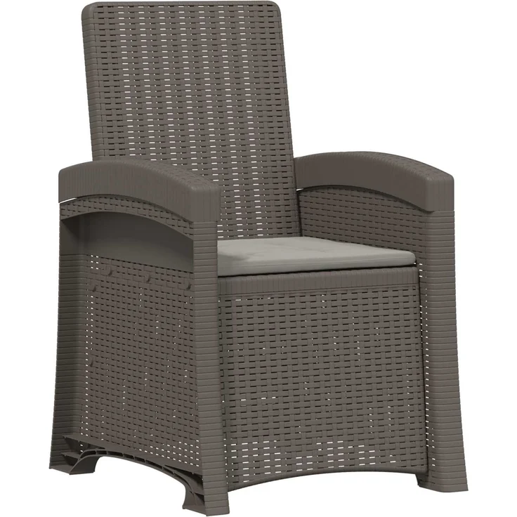 vidaXL Liegesessel Garten Rattan-Optik Hellgrau PP 8012015 – Bild 2