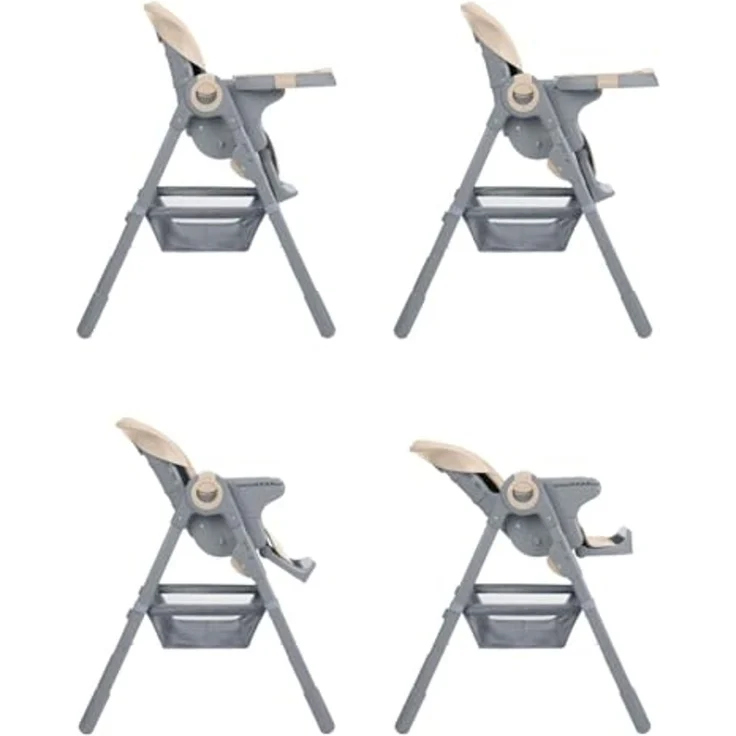 Kikkaboo Kinderhochstuhl Comfy höhenverstellbar, Gurt, Doppeltablett, klappbar braun – Bild 5