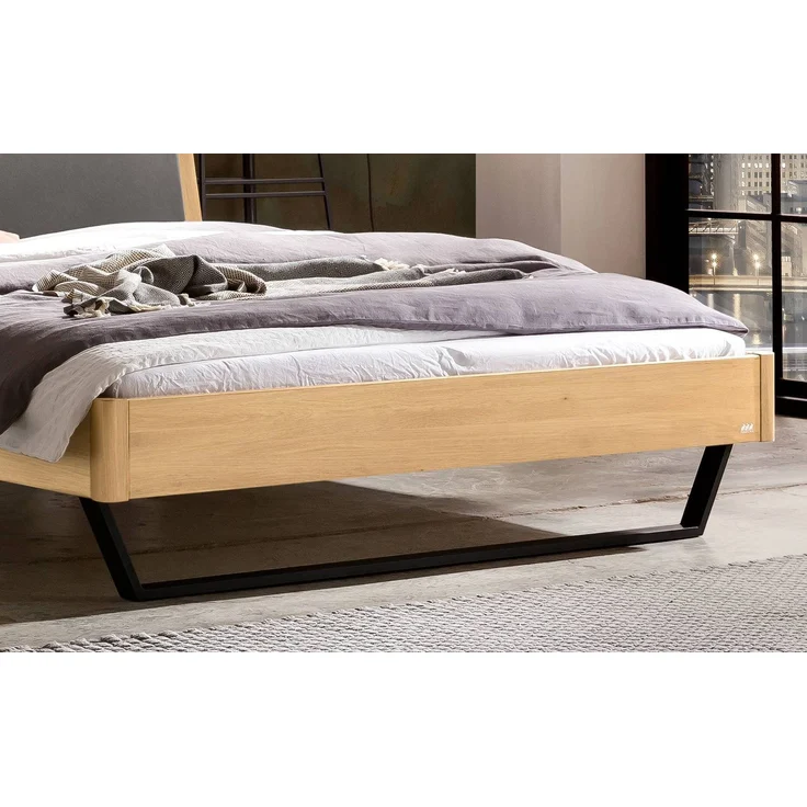 Hasena Bett Marola Eiche bright mit gepolstertem Kopfteil 180x220 cm, Komforthöhe 25 cm – Bild 4