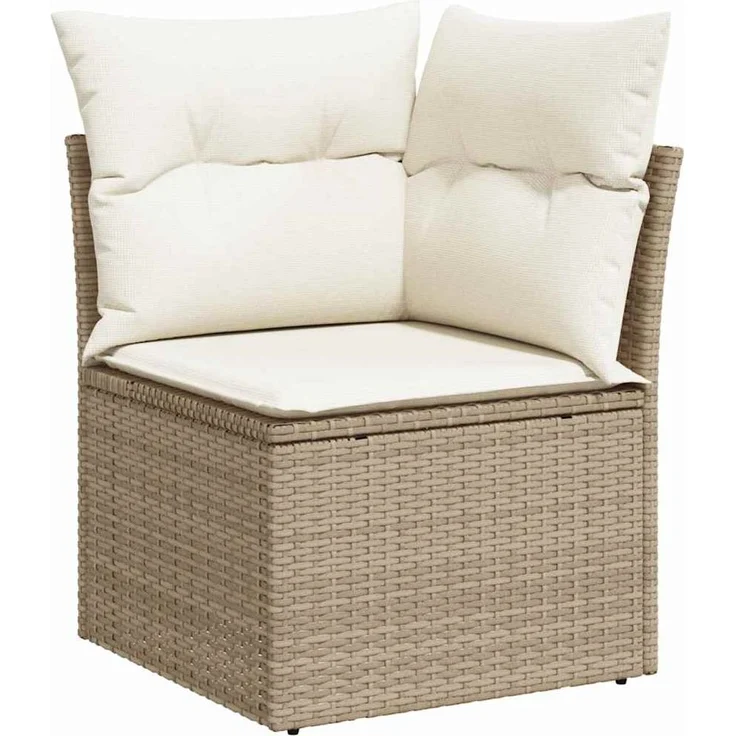 vidaXL Gartensofa-set mit Speicher 4 pcs Beige Poly-Rattan 3354350 – Bild 4