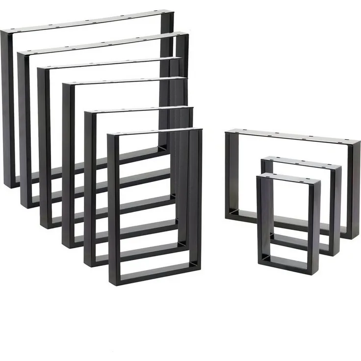 VENDOMNIA Möbelkufe Tischgestell - 2er Set, aus Stahl, Größenwahl, (Schwarz, Grau oder Industrial, Tischbeine, Tischkufen, Metall Kufengestell, Tischuntergestell)