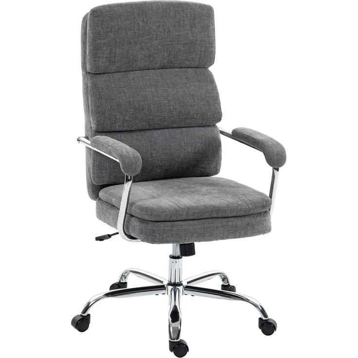 HOMCOM Bürostuhl, Polyester, Grau, 72,5L x 65B x 118H cm – Bild 1