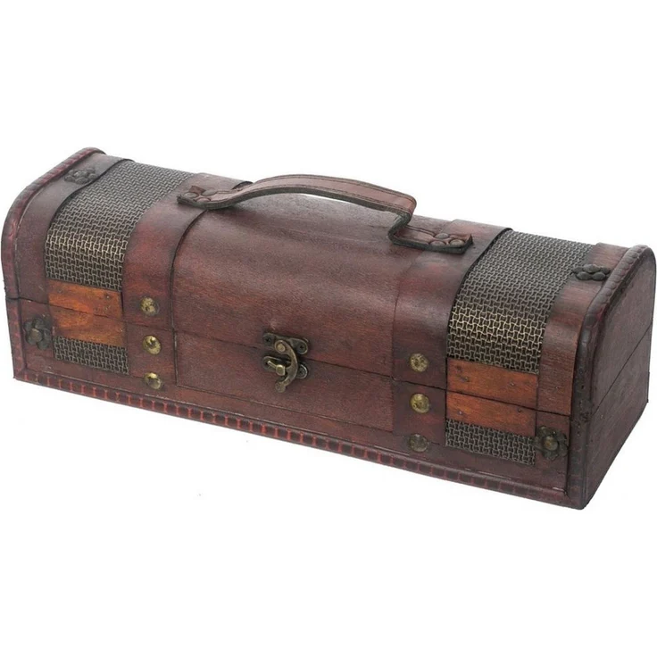 HMF Geschenkbox Vintage Weinbox, Geschenkkiste für besondere Anlässe, Deko Geschenk aus Holz für 1 Weinflasche, Querformat, Portugal – Bild 1