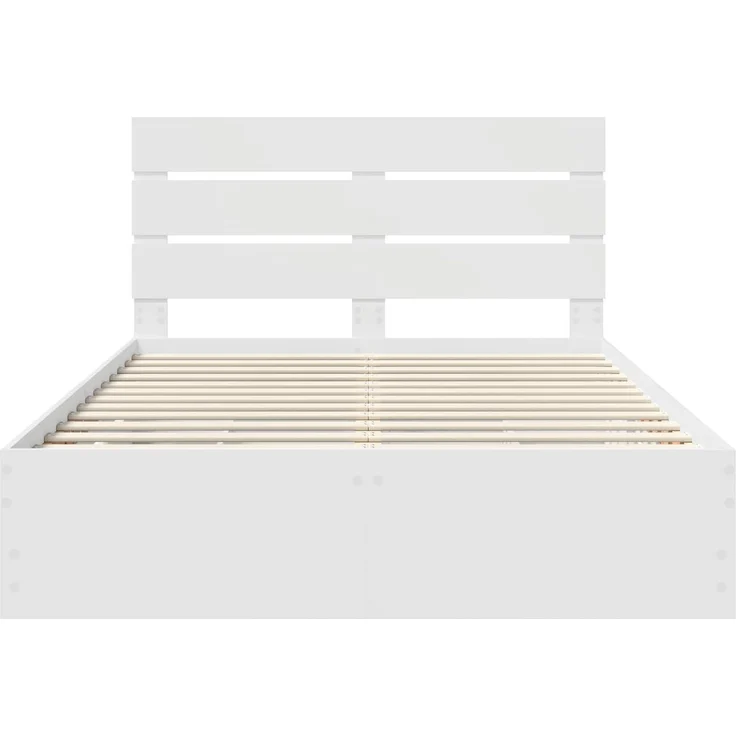 vidaXL Bettrahmen mit Schubladen Weiß 160 x 200 cm Ingenieurs Holz 3411818 – Bild 8