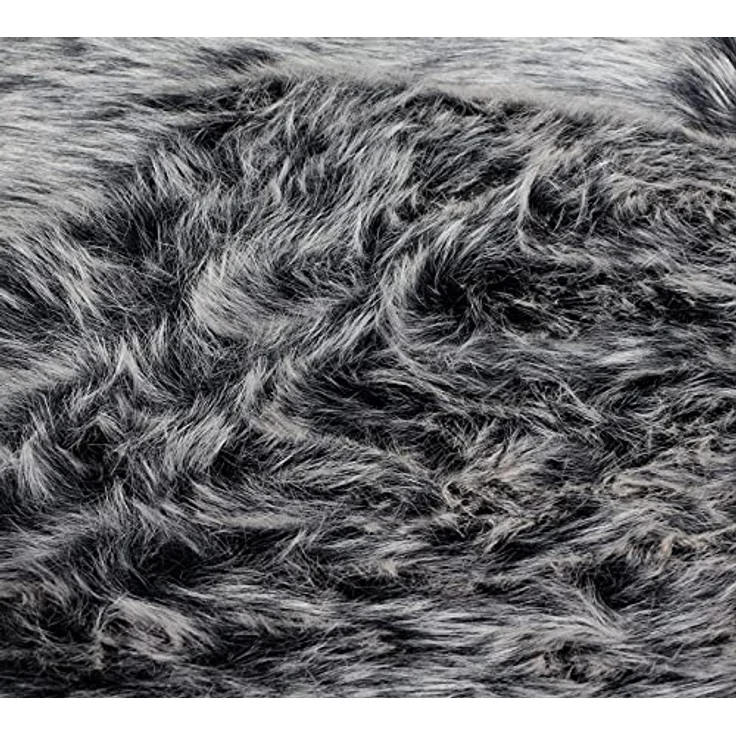 Tischläufer aus Kunstfell, schwarz / grau, 33x140 cm – Bild 7