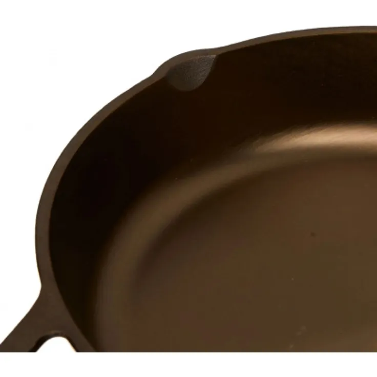 Pott & Flamme Gusseisenpfanne (poliert) 26 cm mit Griff und Auslass für alle Herdarten : Ø 26 cm – Bild 6