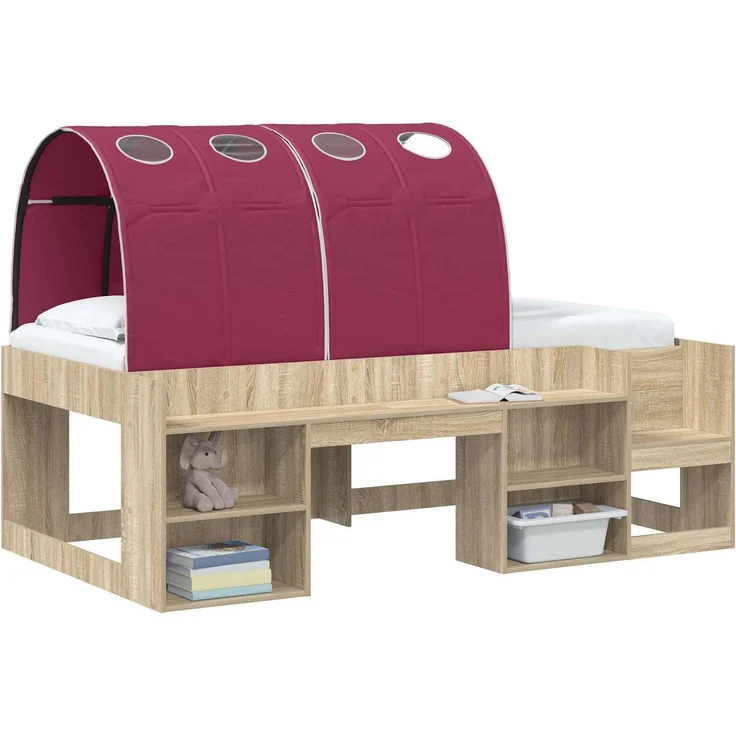 vidaXL Bettunnel 2 pcs Rot 211 x 67,5 x 2 cm Polyester 893712 – Bild 3