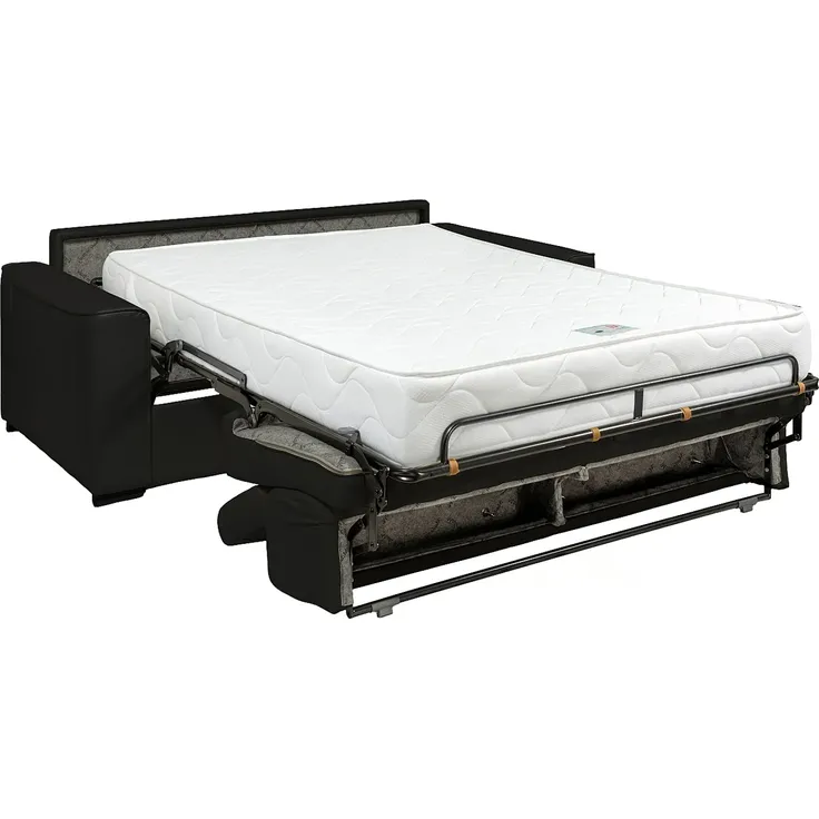 Vente-unique - VIZIR Sofa Leder Schwarz - B 223 cm94 cm x H 110 cm95 cm x L 216 cm – Bild 3