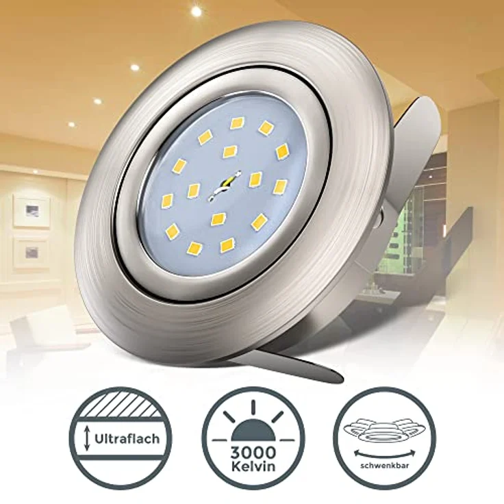 LED Einbaustrahler ultra-flach schwenkbar Decken-Spot Einbau-Leuchte – Bild 3