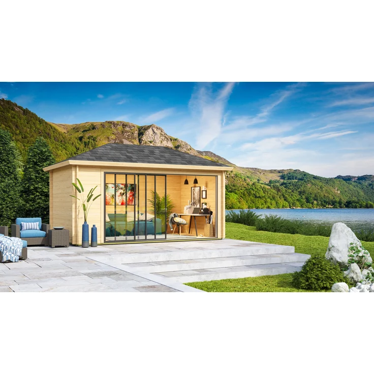 Fjordholz Gartenpavillon Modell Alu 44 D Grau – Bild 1
