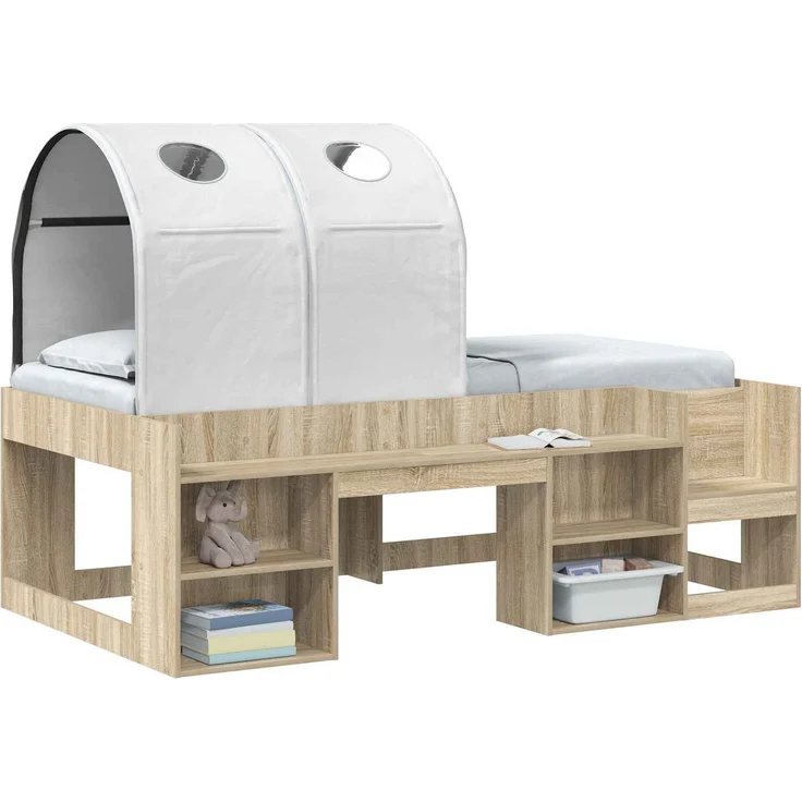 vidaXL Bettunnel 2 pcs Weiß 211 x 52,5 x 2 cm Polyester 893708 – Bild 3