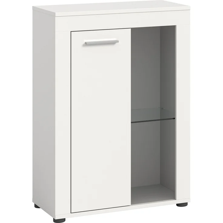 xonox. home Wohnen Jam X8BA9T40 Vitrine Glasvitrine Dekoschrank Glas-Kommode in weiß Melamin, ca. B/H/T: 600 x 86 x 35 cm – Bild 6