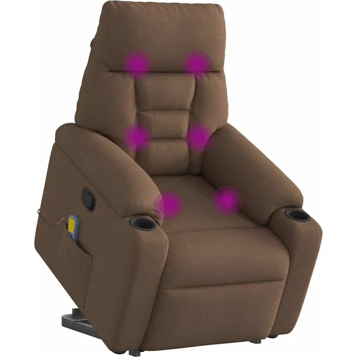 vidaXL Massagesessel mit Aufstehhilfe Braun Stoff 3303046 – Bild 3